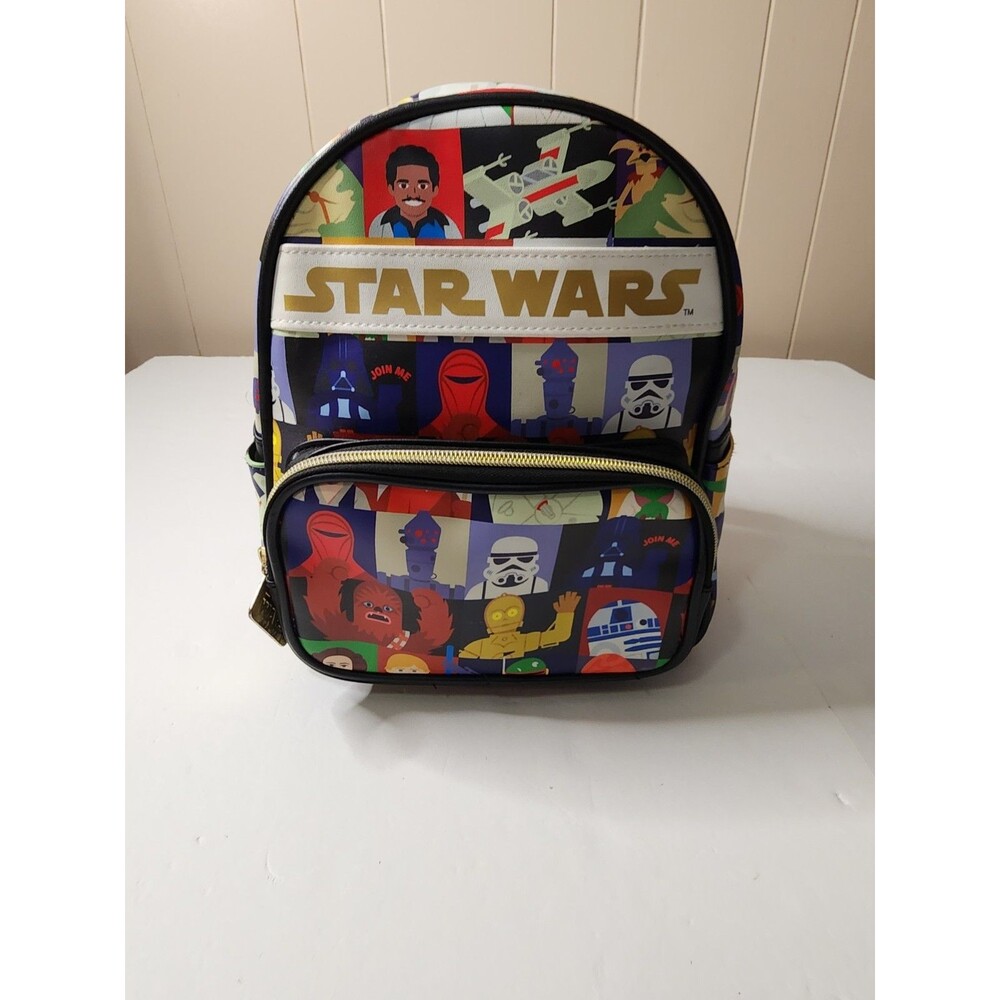 Licensed Disney Star Wars Characters Mini Dome Backpack Purse Bag Multi-Color